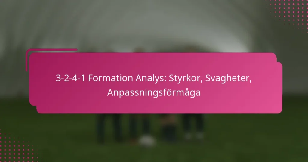 3-2-4-1 Formation Analys: Styrkor, Svagheter, Anpassningsförmåga