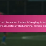 3-2-4-1 Formation Fördelar I Övergång: Snabba kontringar, Defensiv återhämtning, Taktiska skiften