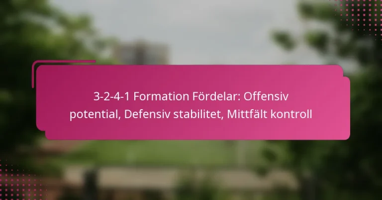 3-2-4-1 Formation Fördelar: Offensiv potential, Defensiv stabilitet, Mittfält kontroll