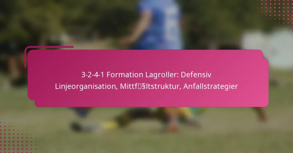 3-2-4-1 Formation Lagroller: Defensiv Linjeorganisation, Mittfältstruktur, Anfallstrategier