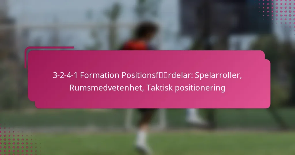 3-2-4-1 Formation Positionsfördelar: Spelarroller, Rumsmedvetenhet, Taktisk positionering
