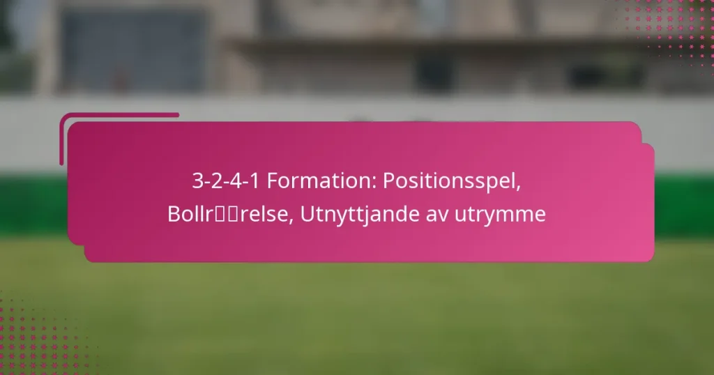 3-2-4-1 Formation: Positionsspel, Bollrörelse, Utnyttjande av utrymme