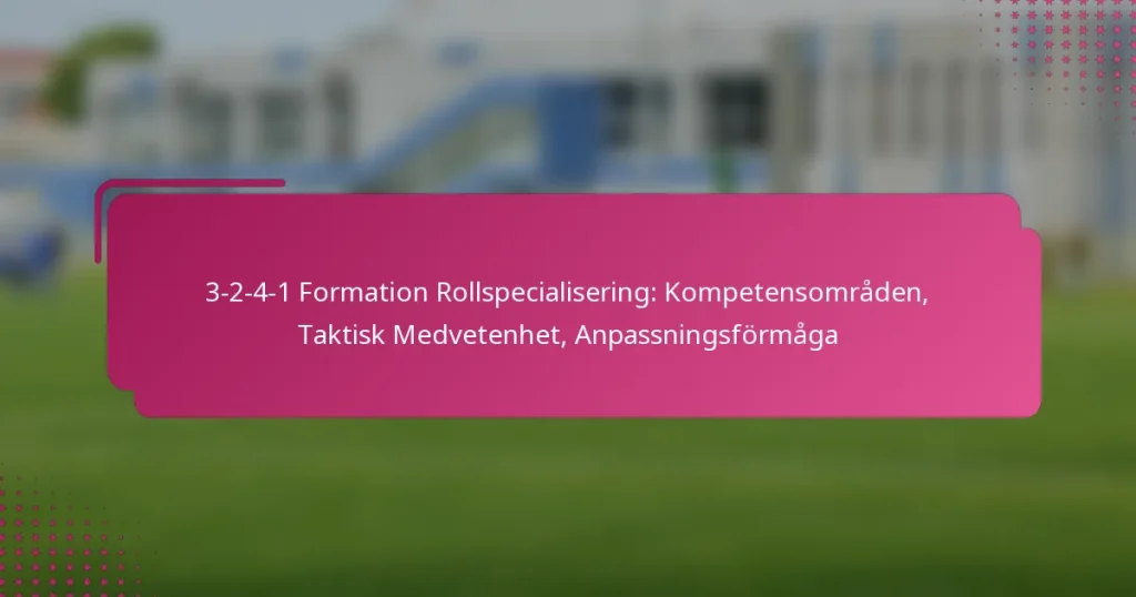 3-2-4-1 Formation Rollspecialisering: Kompetensområden, Taktisk Medvetenhet, Anpassningsförmåga