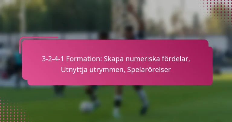 3-2-4-1 Formation: Skapa numeriska fördelar, Utnyttja utrymmen, Spelarörelser