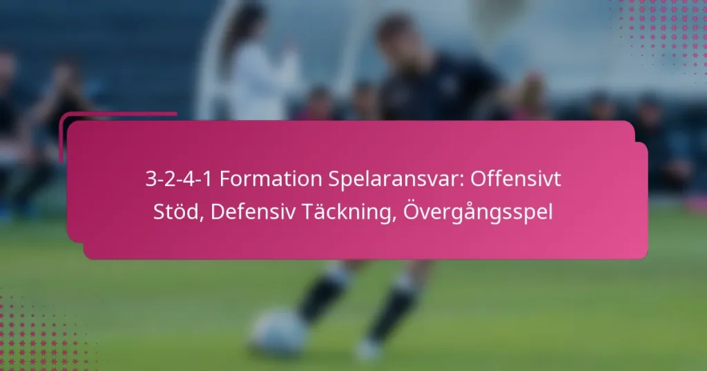 3-2-4-1 Formation Spelaransvar: Offensivt Stöd, Defensiv Täckning, Övergångsspel