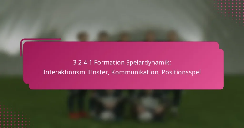3-2-4-1 Formation Spelardynamik: Interaktionsmönster, Kommunikation, Positionsspel