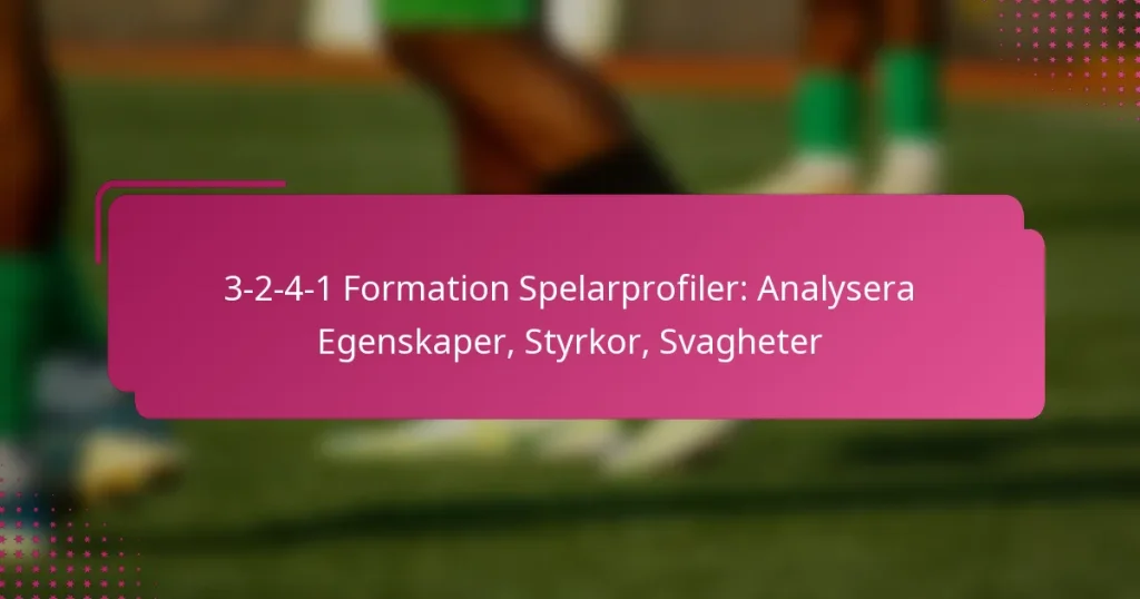 3-2-4-1 Formation Spelarprofiler: Analysera Egenskaper, Styrkor, Svagheter
