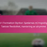 3-2-4-1 Formation Styrkor: Spelarnas mångsidighet, Taktisk flexibilitet, Hantering av utrymme