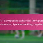 3-2-4-1 Formationens påverkan: Inflytande på matchresultat, Spelareutveckling, Lagidentitet