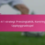 3-2-4-1 strategi: Pressingtaktik, Kontringar, Uppbyggnadsspel