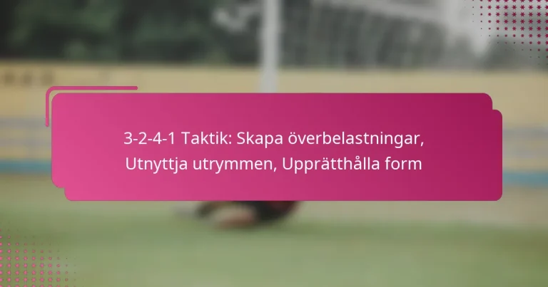 3-2-4-1 Taktik: Skapa överbelastningar, Utnyttja utrymmen, Upprätthålla form