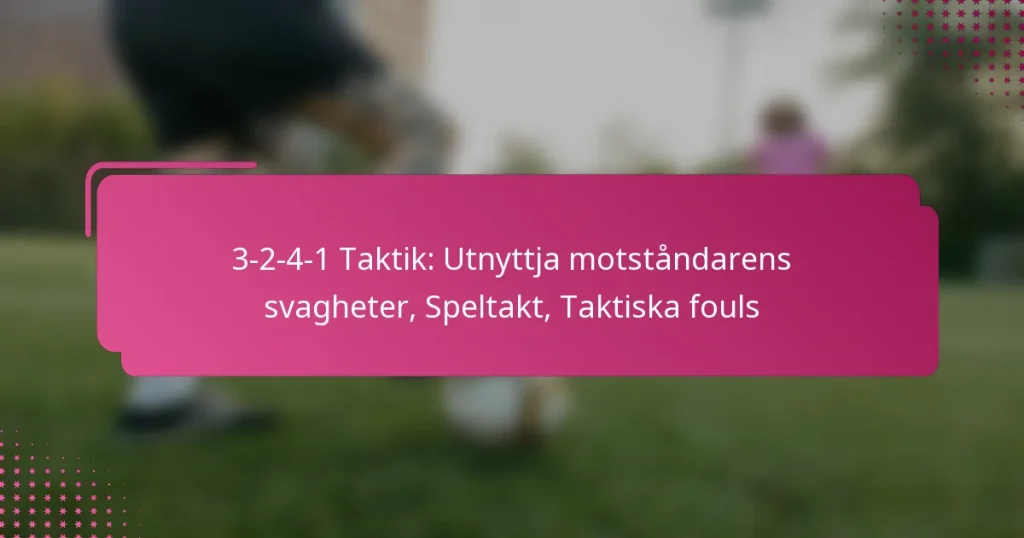 3-2-4-1 Taktik: Utnyttja motståndarens svagheter, Speltakt, Taktiska fouls