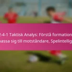 3-2-4-1 Taktisk Analys: Förstå formationer, Anpassa sig till motståndare, Spelintelligens