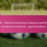 3-2-4-1 Taktisk Granskning: Analysera spelfilmer, Förbättra formationer, Spelarfeedback