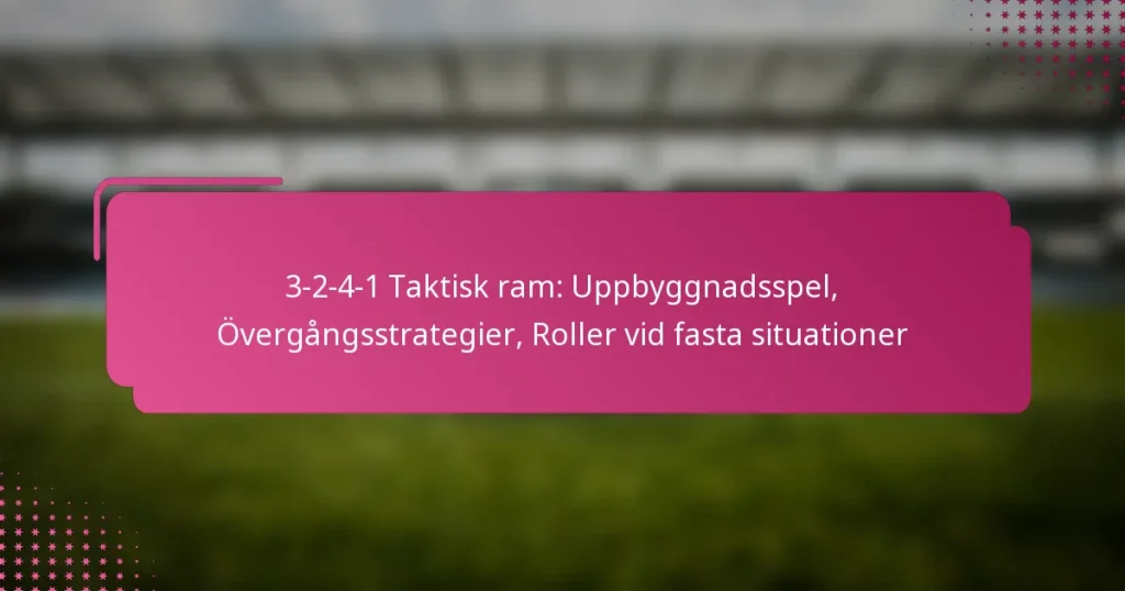 3-2-4-1 Taktisk ram: Uppbyggnadsspel, Övergångsstrategier, Roller vid fasta situationer