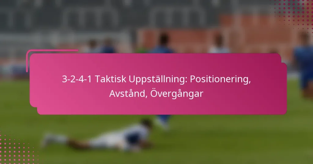 3-2-4-1 Taktisk Uppställning: Positionering, Avstånd, Övergångar