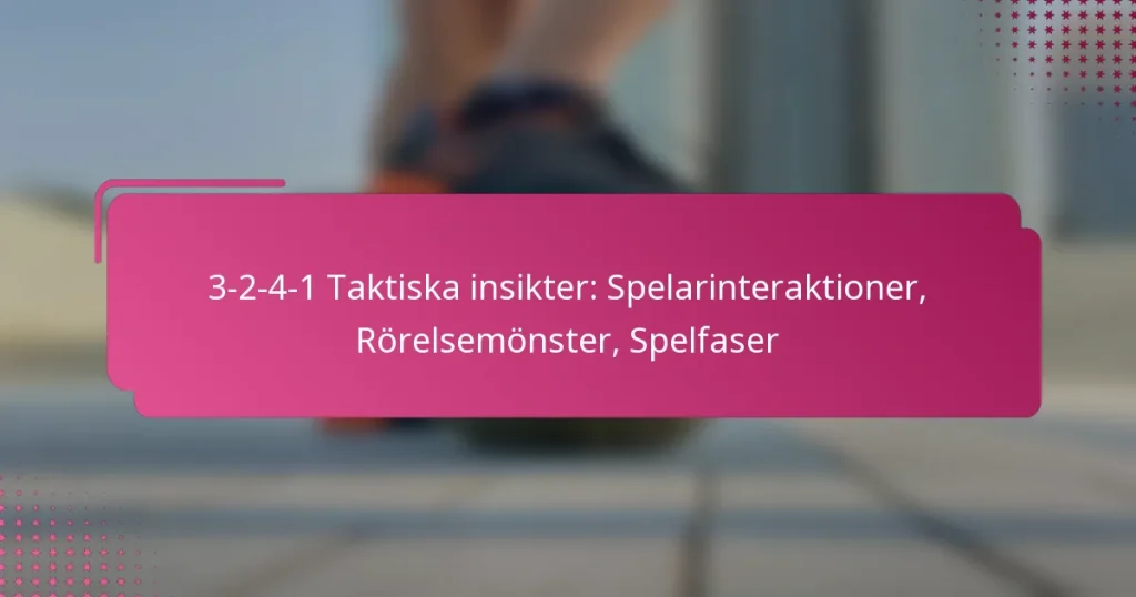 3-2-4-1 Taktiska insikter: Spelarinteraktioner, Rörelsemönster, Spelfaser