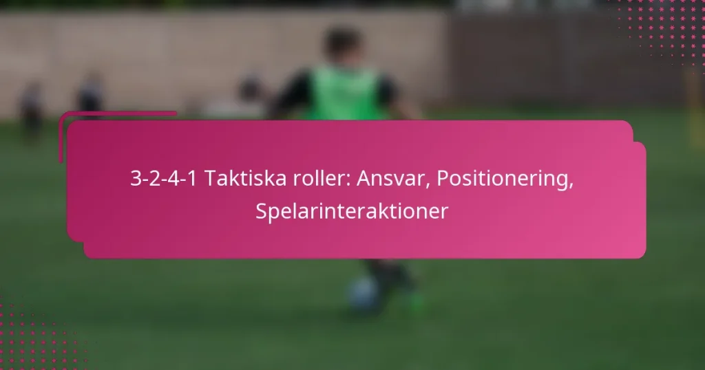 3-2-4-1 Taktiska roller: Ansvar, Positionering, Spelarinteraktioner