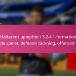 Mittfältarens uppgifter i 3-2-4-1-formationen: Koppla spelet, defensiv täckning, offensivt stöd