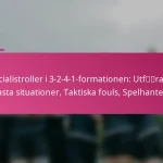 Specialistroller i 3-2-4-1-formationen: Utförande av fasta situationer, Taktiska fouls, Spelhantering