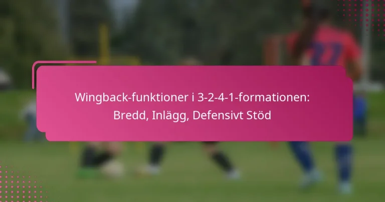 Wingback-funktioner i 3-2-4-1-formationen: Bredd, Inlägg, Defensivt Stöd