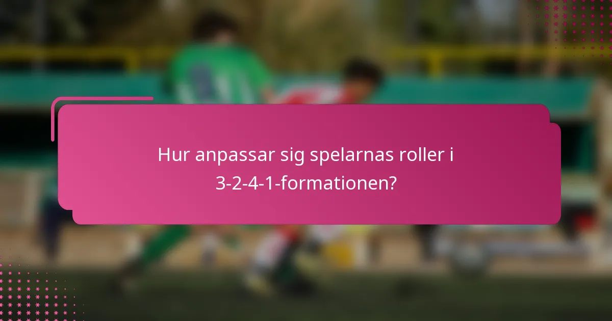Hur anpassar sig spelarnas roller i 3-2-4-1-formationen?
