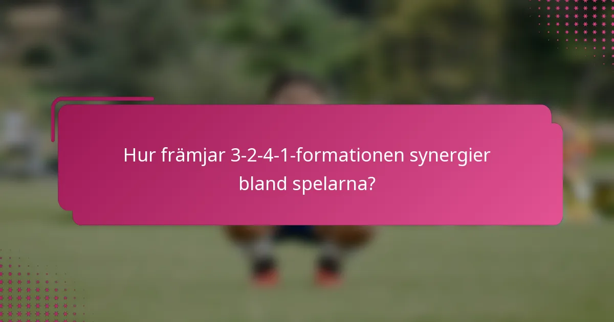 Hur främjar 3-2-4-1-formationen synergier bland spelarna?