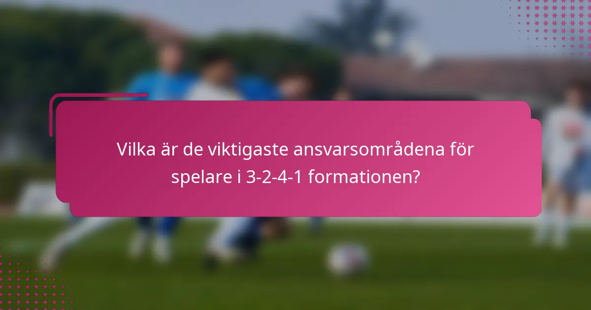 Vilka är de viktigaste ansvarsområdena för spelare i 3-2-4-1 formationen?
