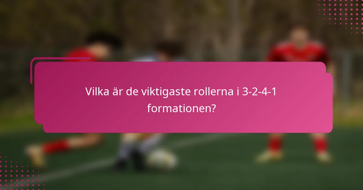 Vilka är de viktigaste rollerna i 3-2-4-1 formationen?