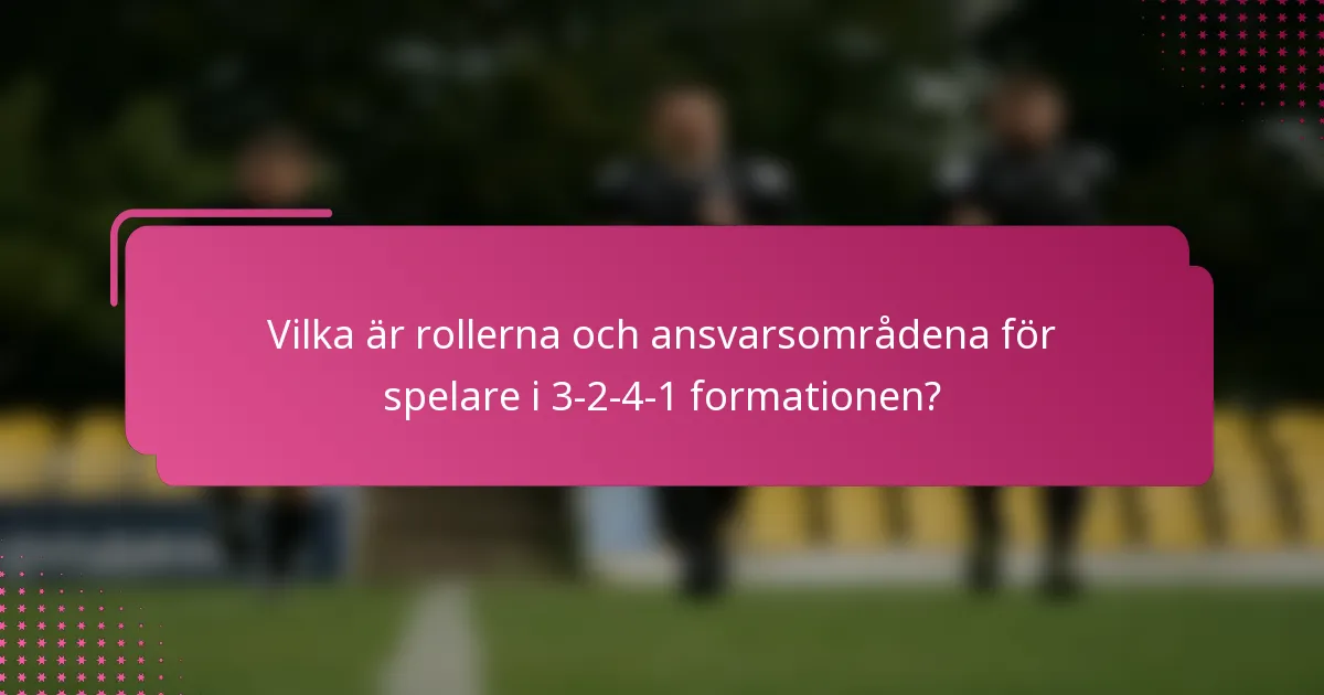 Vilka är rollerna och ansvarsområdena för spelare i 3-2-4-1 formationen?